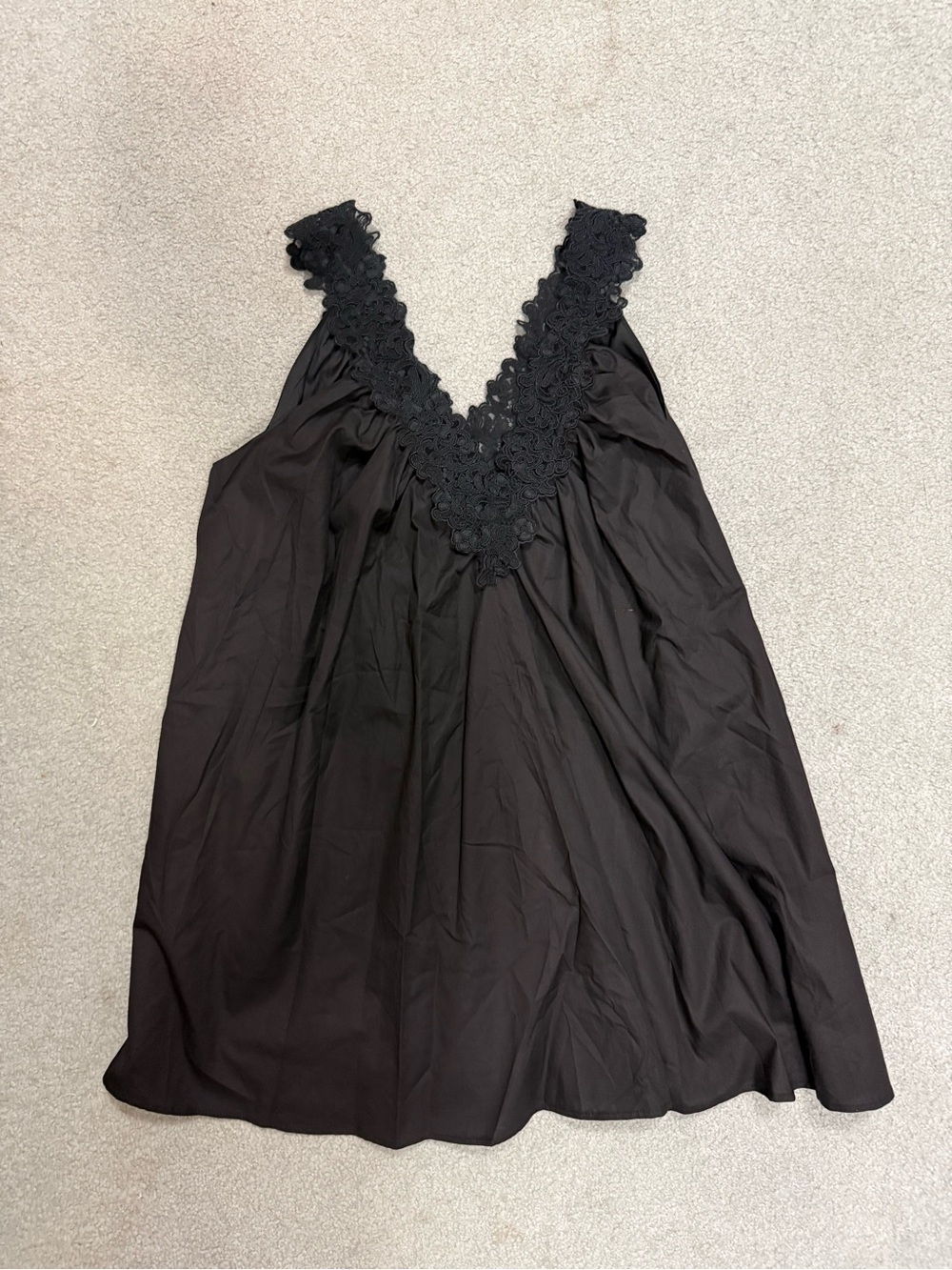 NWT Black Lace V-Neck Mini Dress XL